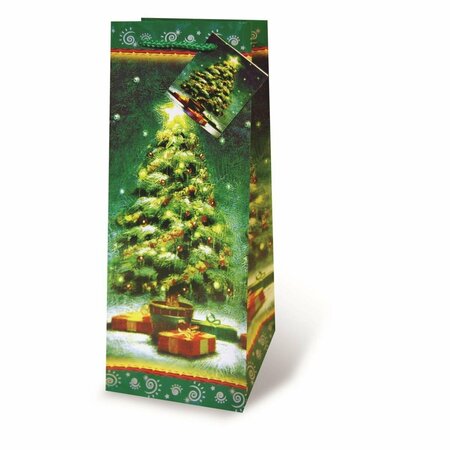 WRAP-ART Christmas Tree Printed paper Bag with Plastic Rope Handle 17193